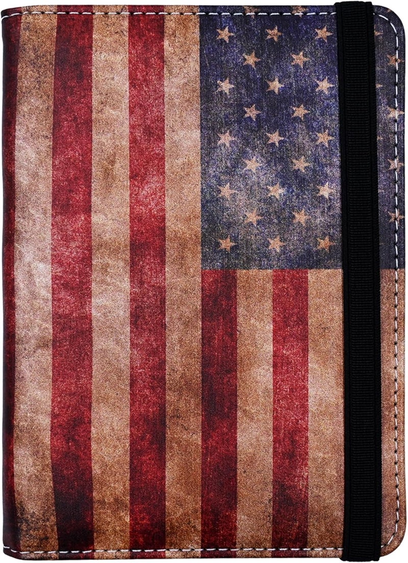 bassyil Passport Holder for Women and Men PU Leather Passport Cover for Travel (American Flag) - Image 1